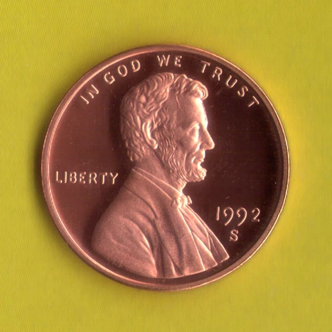 1992 S Uncirculated Proof Penny Slot Filler or Starter Coin Cover