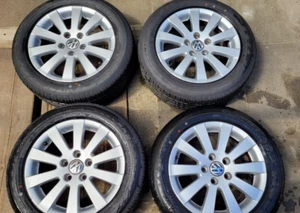 VW Alu Kompletträder 7x16 ET45 LK 5/112 Reifen neuwertig - Bild 1 von 6