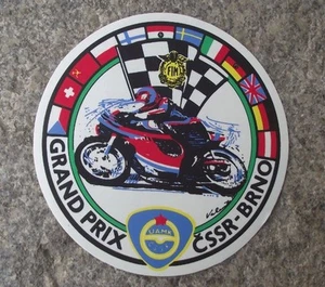 1980's FIM Grand Prix Czechoslovakia CSSR Brno MotoGP Motorbike Sticker Decal - Picture 1 of 2
