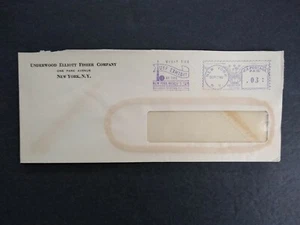 NY: NYC 1940 Underwood Legal Size Advertising Cover, Purple NYWF Meter - Picture 1 of 2