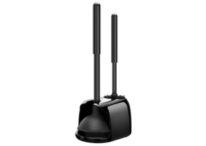Toilet Bowl Brush Holder Hidden Plunger Deep Cleaning Bathroom Washroom WC Set - Picture 1 of 8