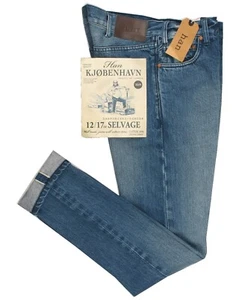 NWT HAN KJOBENHAVN Lean Fitted Men's Japanese Denim Slim Tapered Jeans W32 L32 - Picture 1 of 24
