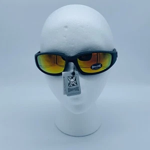 Choppers Yellow Mirror Colored Foam Lined Unisex Motorcycle Sunglasses - Bild 1 von 7