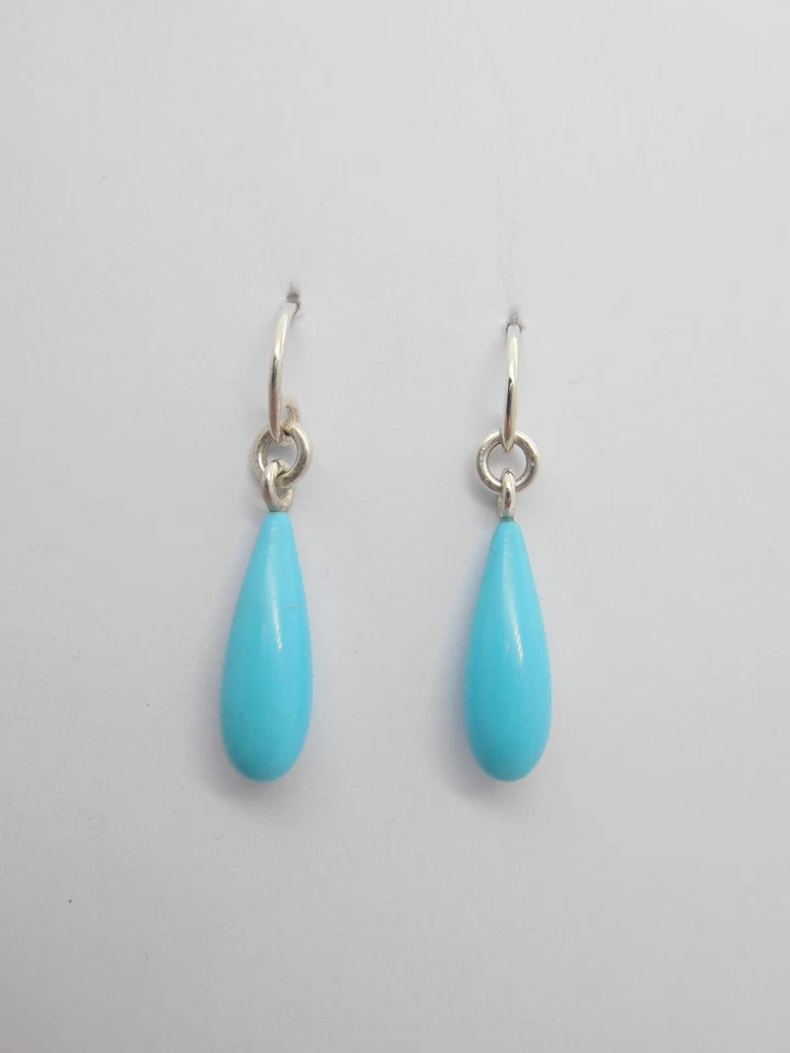 Orecchini pendenti in Argento 925 con Neolite (Turchese ricomposto) -Pietra Dura - Immagine 1 di 4