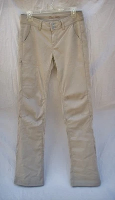 WOMENS prAna HALLE NYLON STRETCH ROLL-UP PANTS HIKING SZ 6 TALL INSEAM TAN - Image 1 of 4