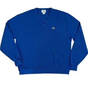 Vintage IZOD X Lacoste Royal Blue V-Neck Sweater Mens Size XL - Picture 1 of 4