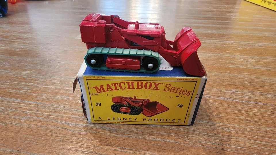 Excavadora de caparazones Lesney Matchbox #58 de colección roja fresca caja original COMPLETA Foto 1 de 4
