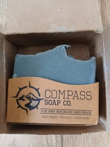 Compass Soap Black Sand Beach| Natural Bar Soap for Men | Soap Bar with Heavy Gr - Bild 1 von 1