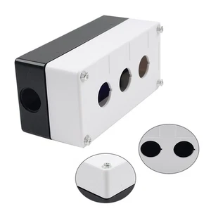 3 Knopfloch 22 mm Druckknopfschalterkasten Steuerstation Schwarz und Weiß - Picture 1 of 13