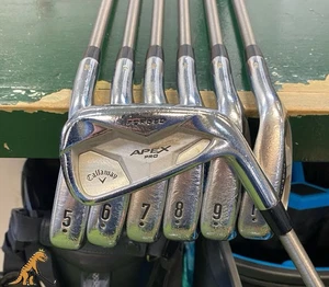 Used RH Callaway Apex Pro ‘19 Iron Set 4-PW Steelfiber i95 Graphite Regular Flex - Picture 1 of 22
