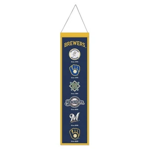 Milwaukee Brewers Banner Lana 8x32 Diseño Heritage Evolution - Imagen 1 de 1