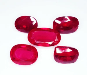 Loose Gemstone Natural Red Ruby Mozambique 42.68 Ct 5 Pcs Lot Mixed Shape Ruby - Picture 1 of 10