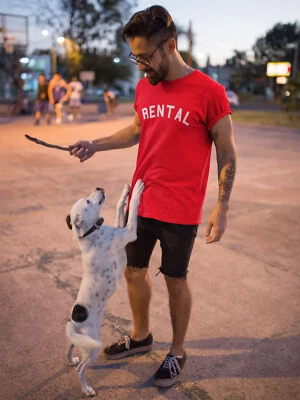 Herren RENTAL BIO Baumwolle T-Shirt Musik wie getragen von Frank Zappa Rock 70er Jahre Retro  - Bild 1 von 3