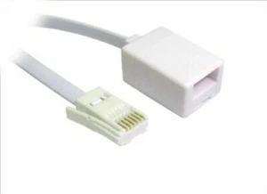 3m BT FULLY WIRED 6 Core Telephone Extension Cable UK Male to Female White New - Zdjęcie 1 z 2