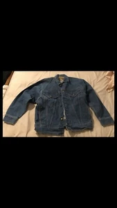 Anzani Denim Blue Sz Large Jacket Hot Shots Beer-Burgers Vintage Palm Springs Ca - Picture 1 of 5