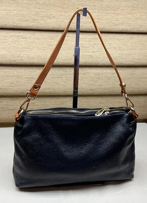 Bolso de mano VALENTINA de cuero granulado negro Foto 1 de 4