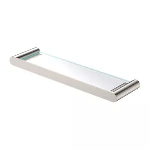 Fienza Empire Slim Glass Shelf Brushed Nickel 88907BN - Picture 1 of 2