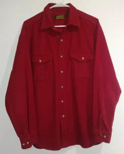 Eddie Bauer Shirt Size L Large Cotton Flannel Soft Thick Warm Red Outdoors - Picture 1 of 11