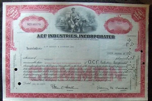 Stock certificate ACF Industries, Inc Payee E.F. Hutton & Comp 1976. - Picture 1 of 1