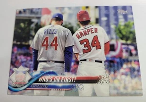 Anthony Rizzo Bryce Harper 2018 #126 Topps ¿Quién es el primero? Lista de verificación de béisbol - Imagen 1 de 2