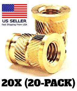 20X EZ-LOK Metric Flanged M6x1.0 Brass Threaded Heat Set Inserts Plastic 3D - Picture 1 of 2