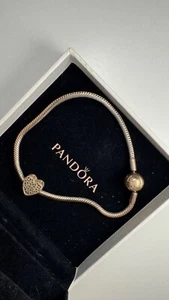 Pandora bracelet made of 925 sterling silver, gold plated with a snake clasp. - Picture 1 of 14