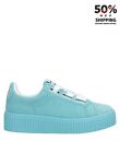 RRP€130 SHOP ART Leather Sneakers US8 UK5 EU38 Blue Logo Made in Italy