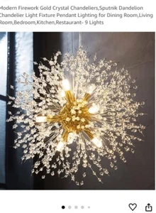 Modern Sputnik Chandelier Fireworks Pendant Light Crystal Ceiling Light Fixture - Picture 1 of 2