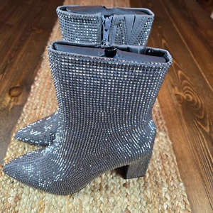 Damen Stiefeletten Cassidy Strass Blockabsatz Bootie - Bild 1 von 7