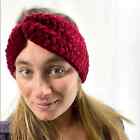 Handmade Crochet Top Knot Velvet Chenille Boho Ear Warmer Headband Soft Trendy