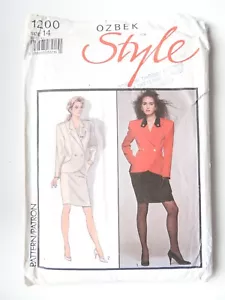 Style 1200 sewing pattern Lined Jacket & Lined Skirt Sz 14 UNCUT Rifat Ozbek - Picture 1 of 2