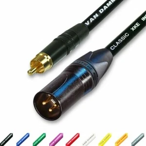 Gold RCA to Male XLR audio cable. Long XLR to Phono Lead. Van Damme. Subwoofer - Picture 1 of 11