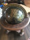 Vintage Old World Globe; Zodiac Italian Wooden World Desk w/Stand; Made in Italy