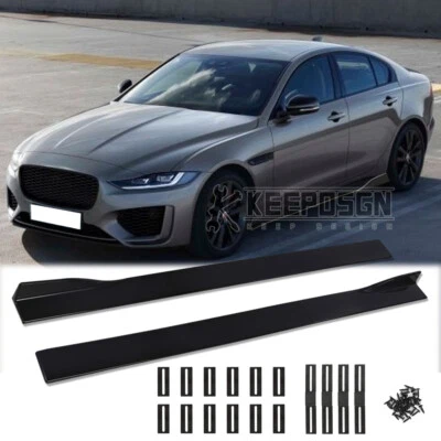 GLOSSY Side Skirts Splitter Extension Rocker Panel Body Kit for Jaguar XE SV R Foto 1 de 4