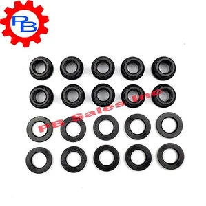 Black Zinc M8x1.25 12 Point Flange Nuts Class 10.9 with Washers Qty 10 - Picture 1 of 5