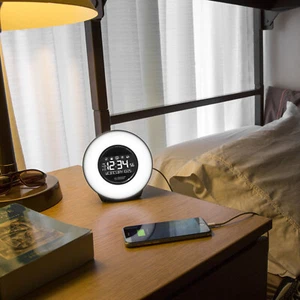La Crosse Technology Round Color Mood Light Alarm Clock w/ Nature Sounds C85135 - Picture 1 of 19