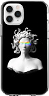 Silicone Cover Case Pattern Abstract Statue White Blind Rainbow Medusa Hair Art