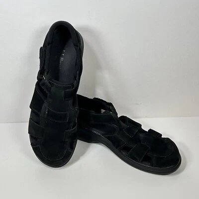 Sandalias L L Bean para mujer 10 M negras gamuza zapatos cómodos para caminar informales punta cerrada Foto 1 de 4