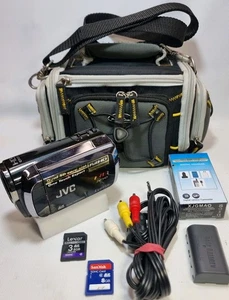 JVC Everio GZ-HM200BEK Full HD AVCHD Camcorder 2-SD Card Slots & Extras TESTED - Picture 1 of 19