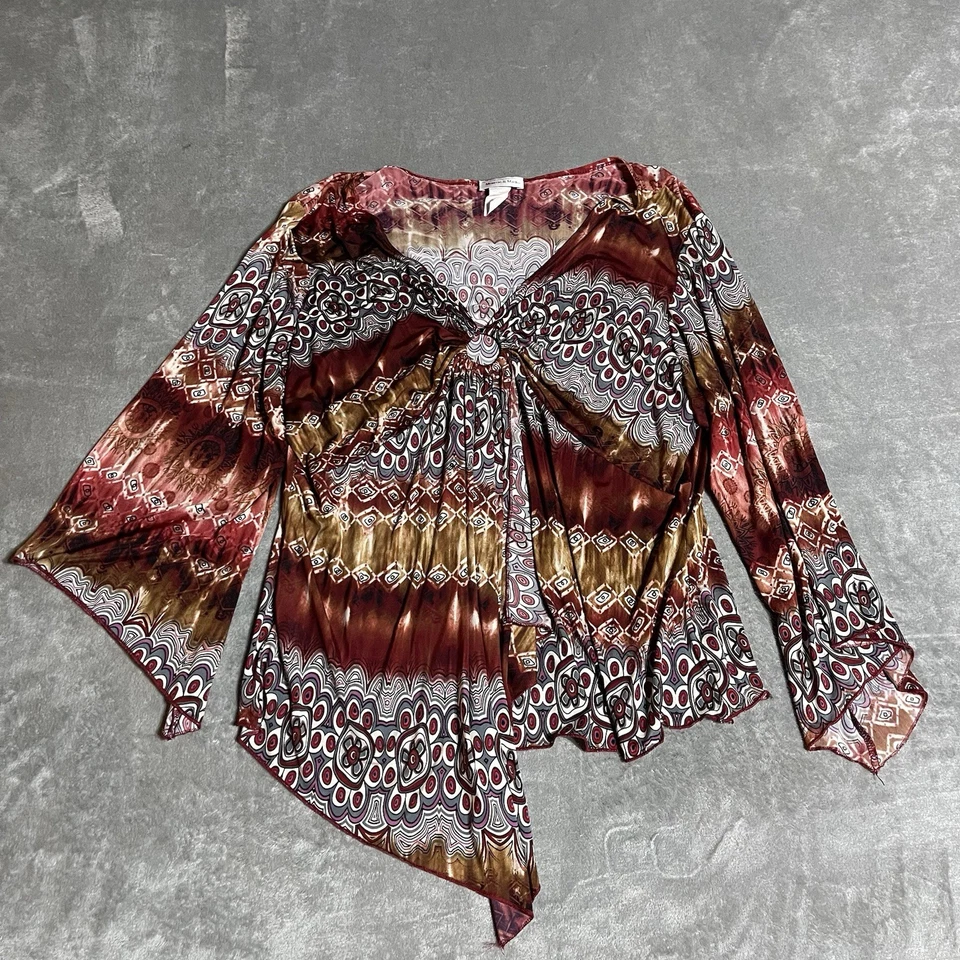 Top Y2K Monroe & Main para mujer 2X multicolor cuello boho caprichoso hada gitana elástico Foto 1 de 4