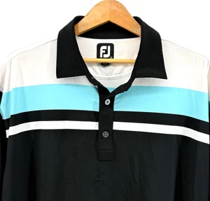 Footjoy MENS Sz X-LARGE PRE-OWNED Black Polo Shirt Performance FJ Golf Athletic - Picture 1 of 14