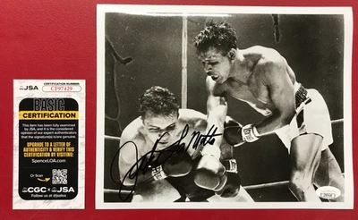Foto firmada por Jake LaMotta 8x10 JSA con certificado de autenticidad boxeador de peso mediano "Bronx Bull" ¡AUTO! Foto 1 de 4