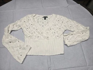 Women's Forever 21 White Sweater Brand New - Picture 1 of 3