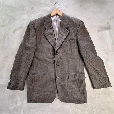 Blazer Jones New York Para Hombres 39 Abrigo Deportivo de Lana Marrón Pata de Gallo Chaqueta Clásica Foto 1 de 4