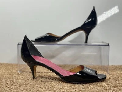 Kate Spade Black Patent Leather D'orsay Pumps Heels Size 8.5 B Made in Italy - Image 1 of 4