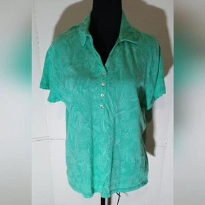 Caribbean Joe Teal Button-Down Shirt - Picture 1 of 3