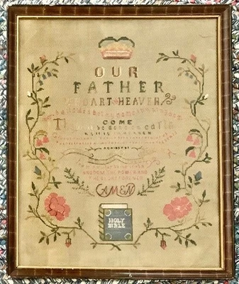 OUR FATHER  Paper Punch Punched Sampler THE LORD'S PRAYER - Image 1 of 4