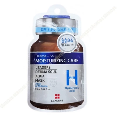 10 Sheets/Leaders Derma + Soul Aqua Mask 25ml/Moisturizing/Brightening - Image 1 of 2