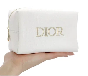 Dior White Silver Pouch Makeup Bag Cosmetic Pouch Case bag Christian Dior new - Picture 1 of 3