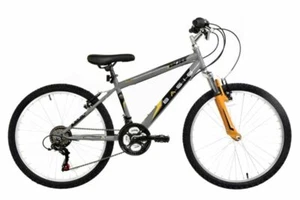 Bicicleta de montaña Basis Bolt para niños Hardtail MTB 24" rueda 18 velocidades gris naranja - Imagen 1 de 1